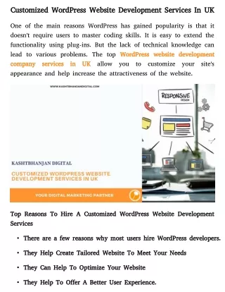 customized wordpress website development services