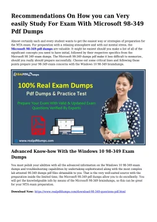 Polish Your Skills Together with the Enable Of 98-349 Pdf Dumps