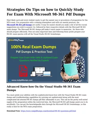 Polish Your Abilities Using the Aid Of 98-361 Pdf Dumps