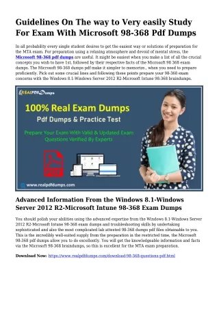 Important Preparation Through the Assist Of 98-368 Dumps Pdf