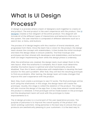 what is ui design process ui design is a process