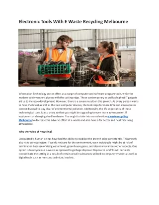 Electronic Tools With E Waste Recycling Melbourne-converted
