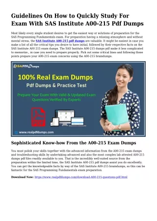 Polish Your Abilities Using the Assistance Of A00-215 Pdf Dumps