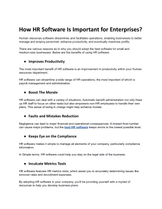 How HR Software Is Important for Enterprises?