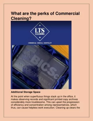 what are the perks of commercial cleaning