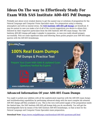 Viable Your Preparation By way of A00-405 Pdf Dumps