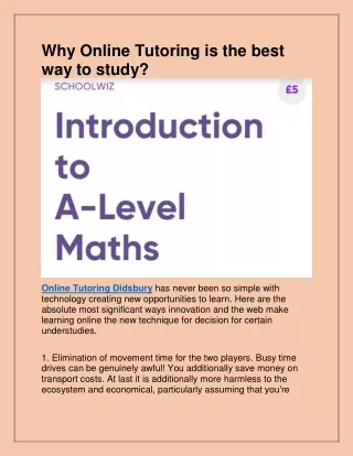 why online tutoring is the best way to study