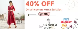 Flat 40% off on Kurta suit set at My Closet Story