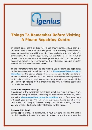 things to remember before visiting a phone