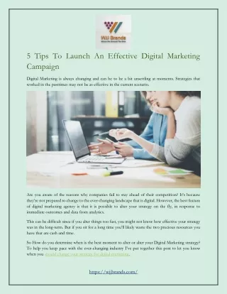 5 Tips To Launch An Effective Digital Marketing Campaign