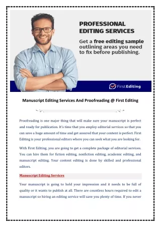 manuscript editing services and proofreading