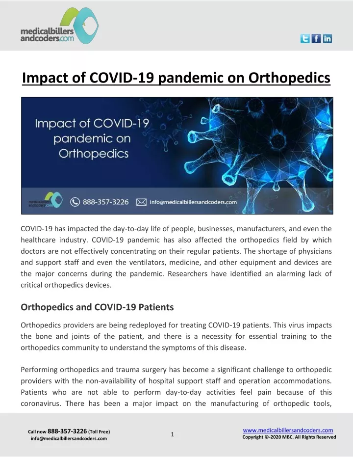 impact of covid 19 pandemic on orthopedics