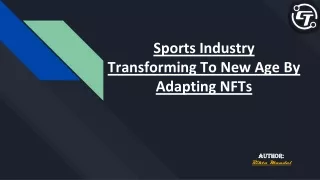 Sports Industry Transforming To New Age By Adapting NFTs