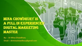 Dr Mina Chowdhury Is A Full In Experienced Digital Marketing Master