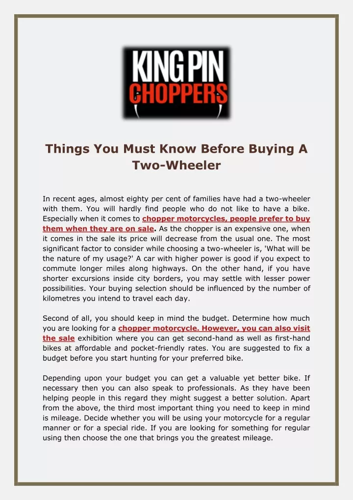 things you must know before buying a two wheeler