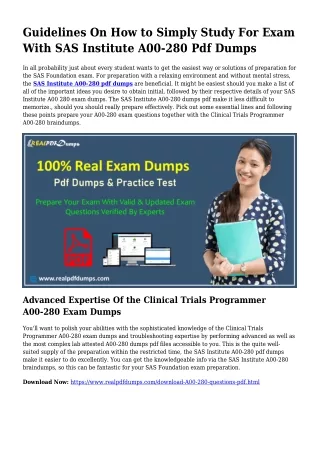 Sustainable A00-280 Dumps Pdf For Incredible Result