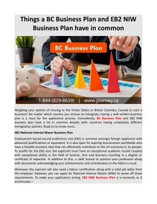 Things a BC Business Plan and EB2 NIW Business Plan have in common
