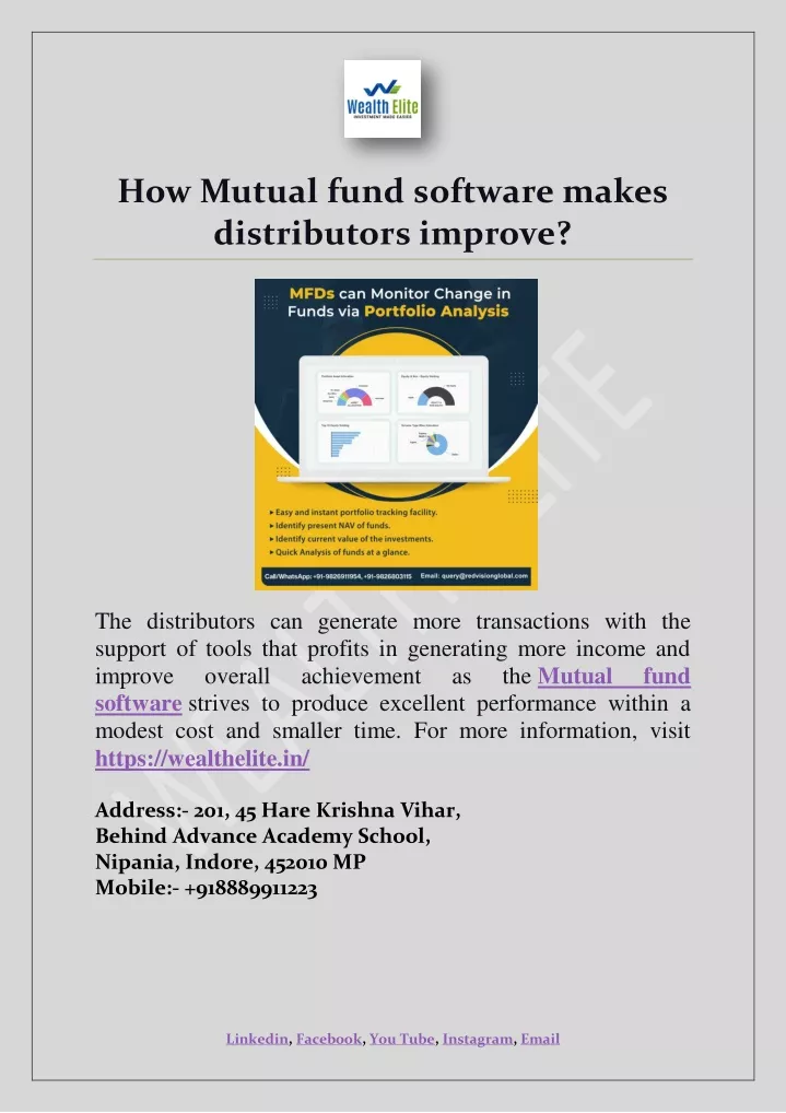how mutual fund software makes distributors