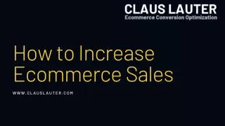 How to Increase Ecommerce Sales