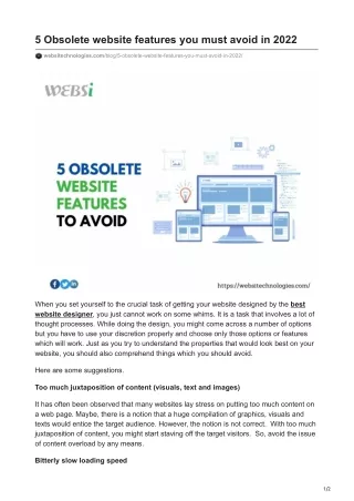 5 Obsolete website features you must avoid in 2022