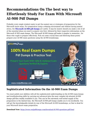 Sustainable AI-900 Dumps Pdf For Awesome Result