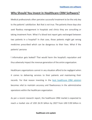 healthcare crm software