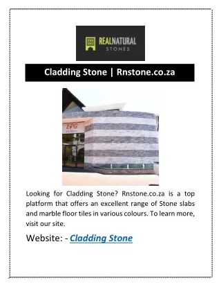 Cladding Stone | Rnstone.co.za