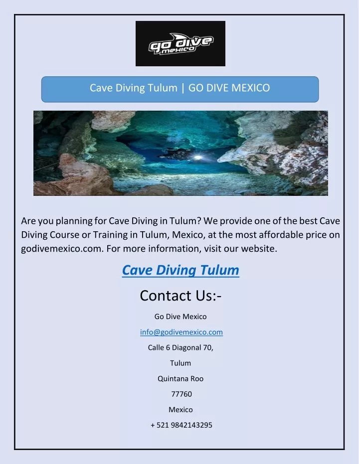 cave diving tulum go dive mexico