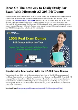 Viable Your Preparing Via AZ-303 Pdf Dumps