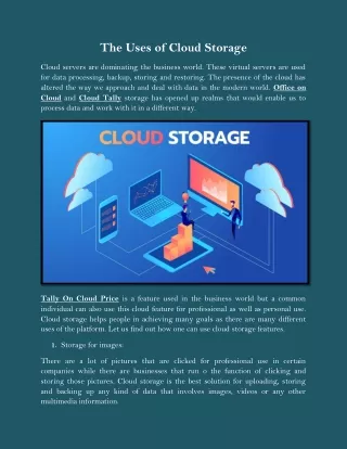The Uses of Cloud Storage