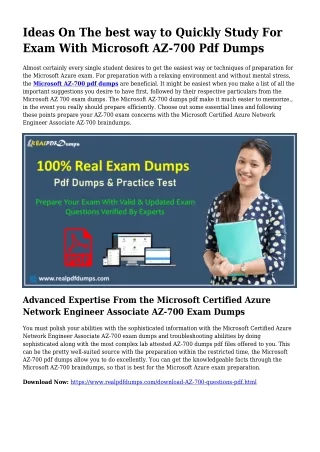 Feasible Your Preparation By way of AZ-700 Pdf Dumps