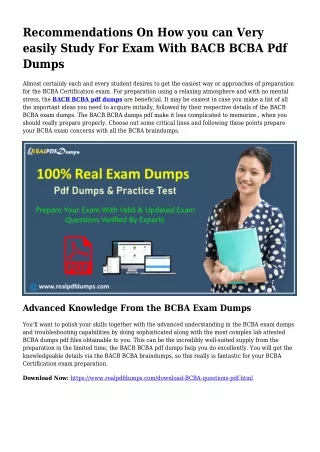 Polish Your Abilities While using the Help Of BCBA Pdf Dumps
