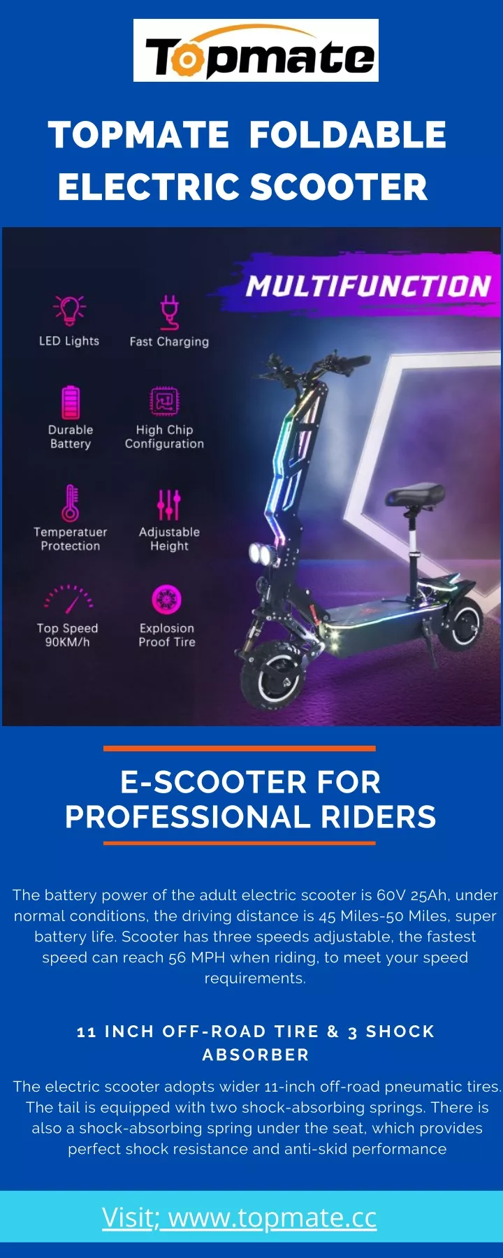 topmate foldable electric scooter