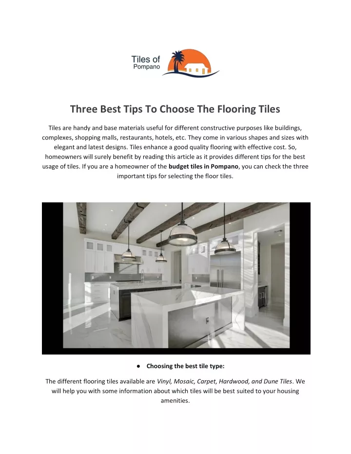 three best tips to choose the flooring tiles