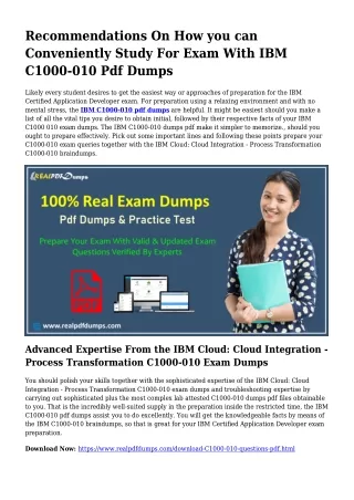 Sustainable C1000-010 Dumps Pdf For Incredible Consequence