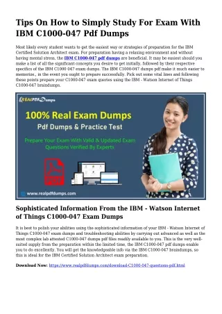 Sustainable C1000-047 Dumps Pdf For Awesome Result