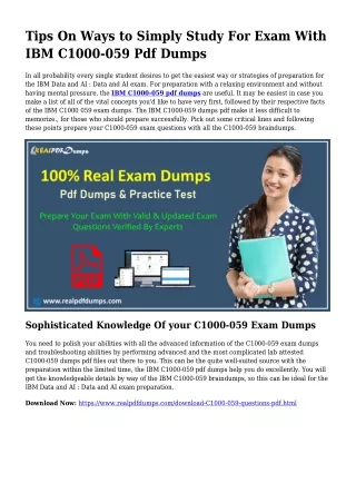 Valuable Preparation With the Support Of C1000-059 Dumps Pdf