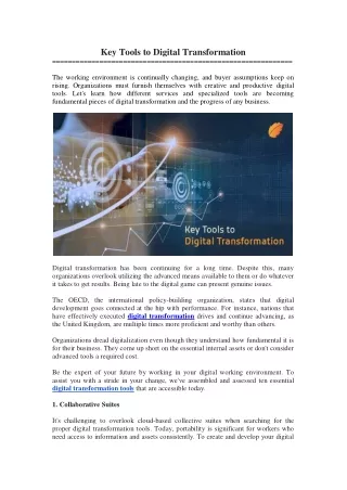 key tools to digital transformation the working