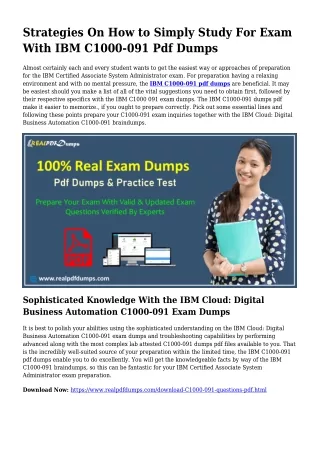 Useful Planning From the Assist Of C1000-091 Dumps Pdf