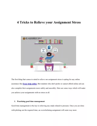 4 tricks to relieve your assignment stress