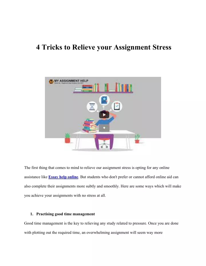4 tricks to relieve your assignment stress