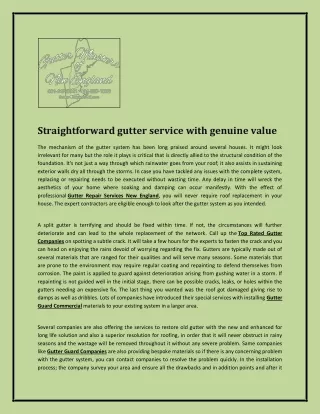 Straightforward gutter service with genuine value