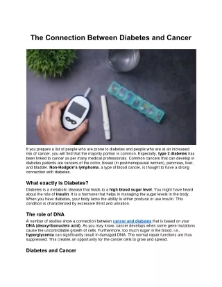 the connection between diabetes and cancer
