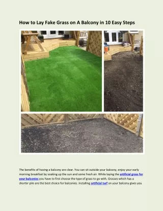 how to lay fake grass on a balcony in 10 easy