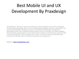 best mobile ui and ux development by praxdesign