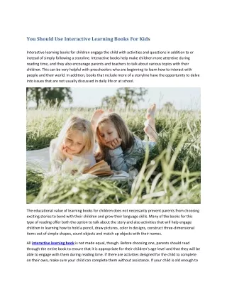 you should use interactive learning books