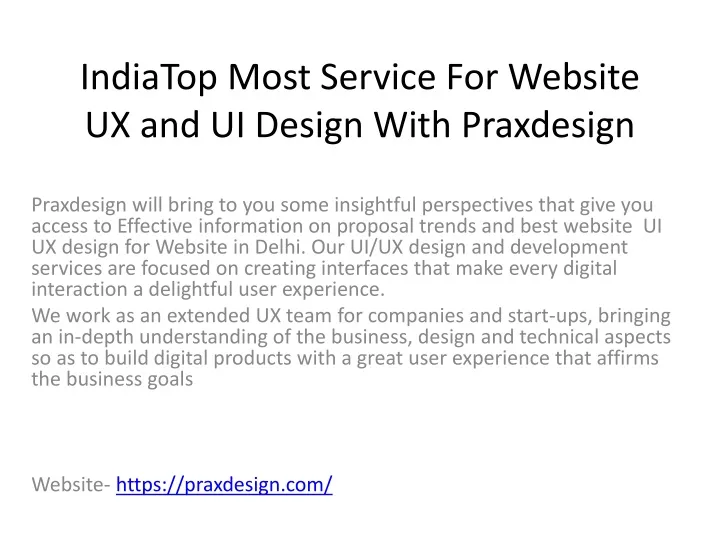 indiatop most service for website ux and ui design with praxdesign
