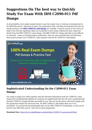 Valuable Preparing Through the Assistance Of C2090-011 Dumps Pdf