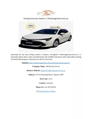 driving instructor auburn 3mdrivingschool com au