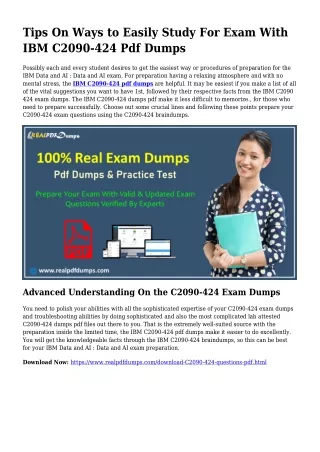 C2090-424 PDF Dumps To Take care of Preparing Problems